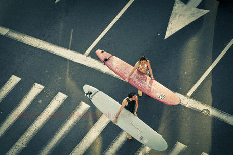 Surf's up...on the street...from above!